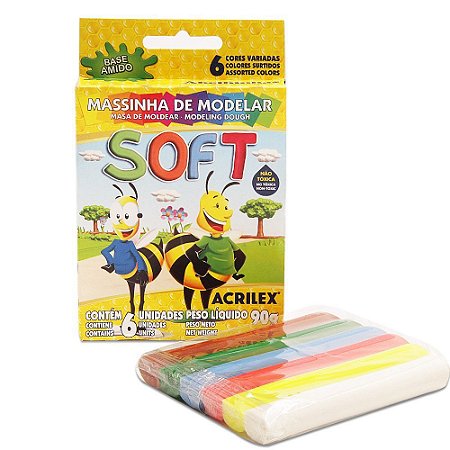 Foto do Produto MASSINHA SOFT COR 90G C/6 ACRILEX 07316