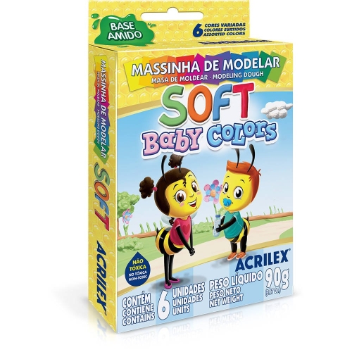 Foto do Produto MASSINHA SOFT BABY COR 90G CJ/6 ACRILEX