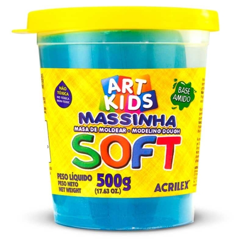Foto do Produto MASSA MODELAR SOFT AZUL 500G ACRILEX 109