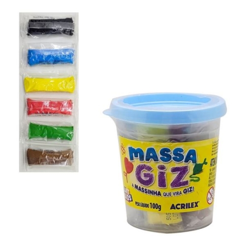 Foto do Produto MASSA MODELA GIZ C/6 100G ACRILEX 